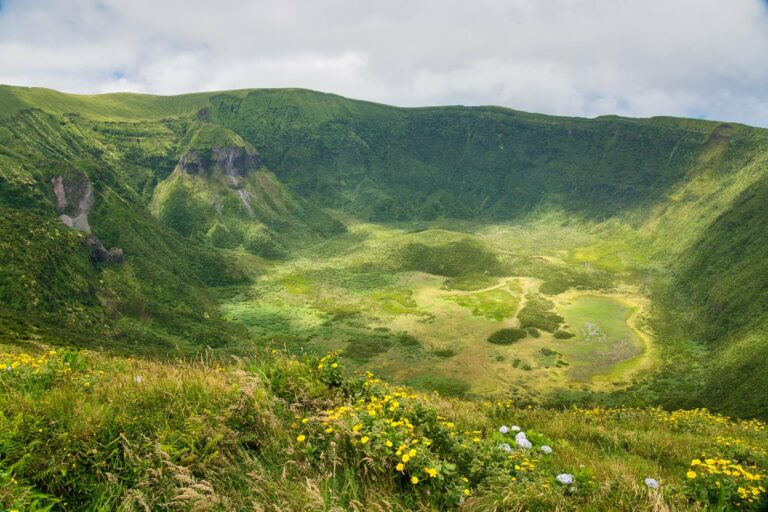 The green Caldeira crater on Faial, Azores