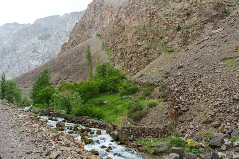 A river flowing through the Fann Mountains, Tajikistan