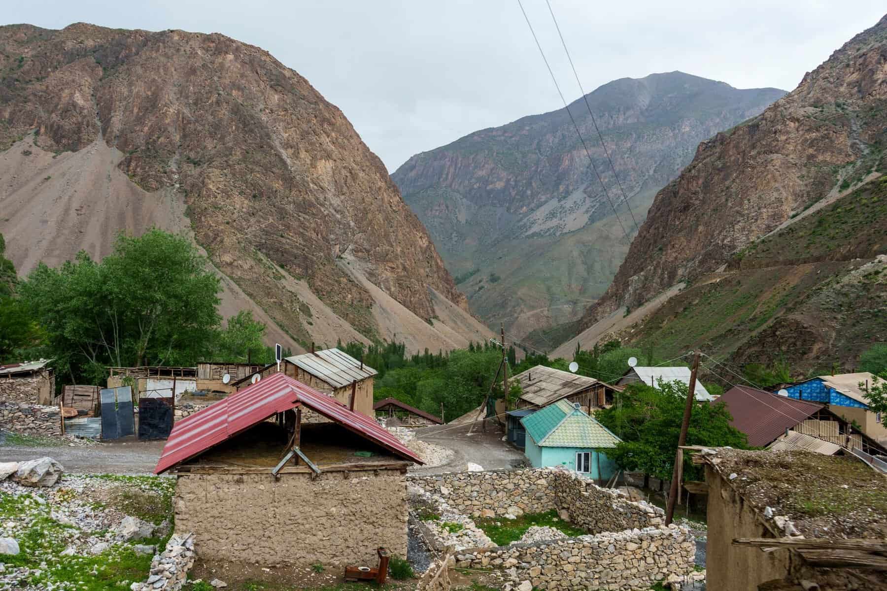A village of traditional houses in the Fann Mountains