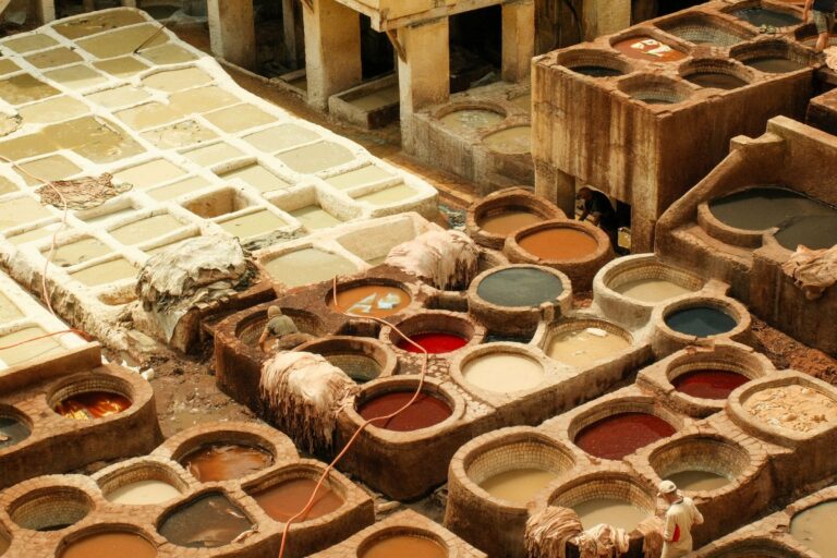 The traditional tanneries of Fes from above
