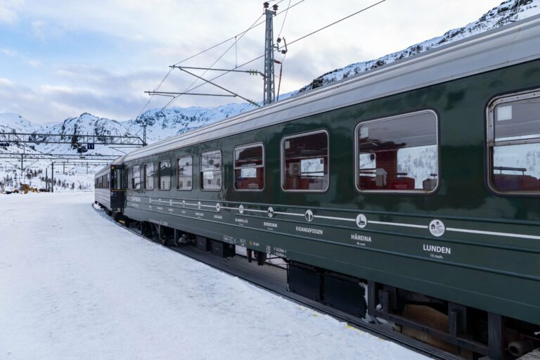 The Flåm Railway in deep snow