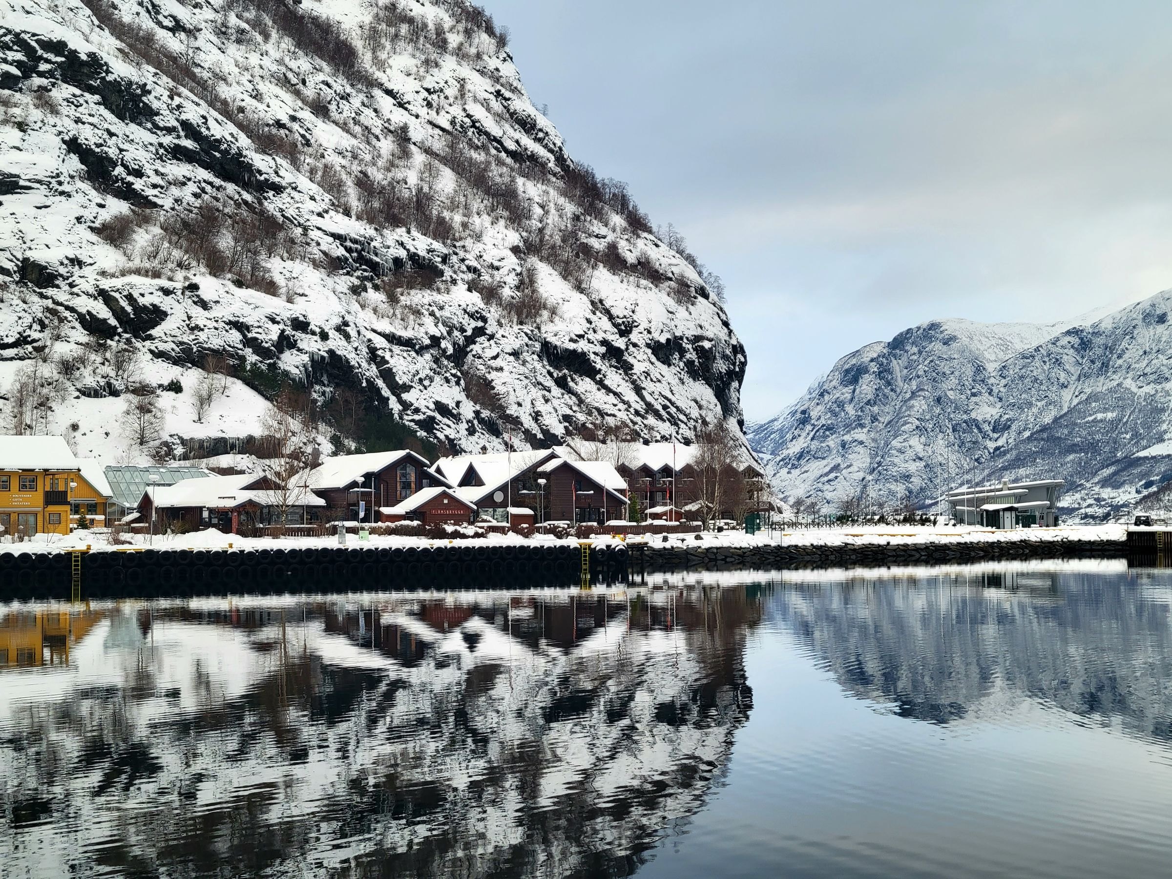 The village of Flåm by the fjord