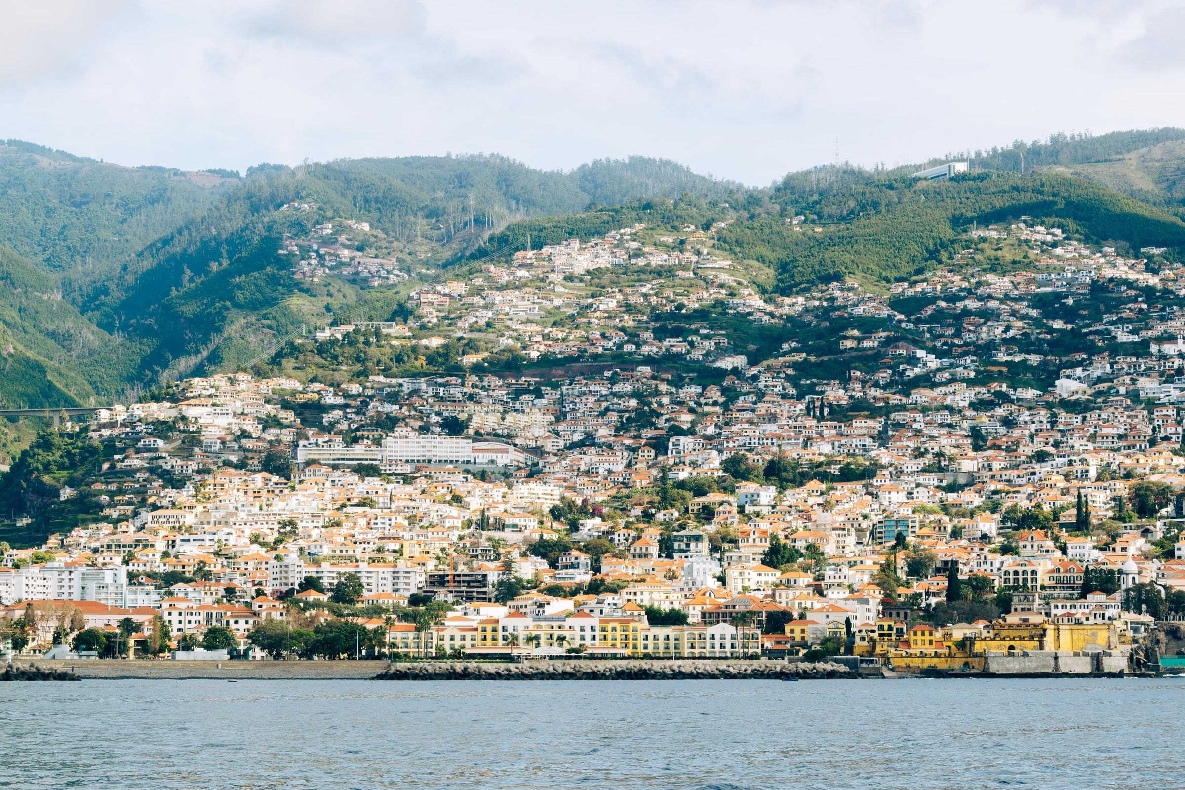 Funchal on its hillside above the harbour