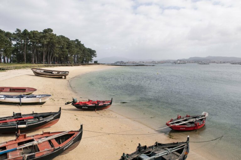 Fishing boats on a beach in Galicia