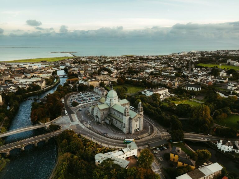 Galway and its cathedral from above