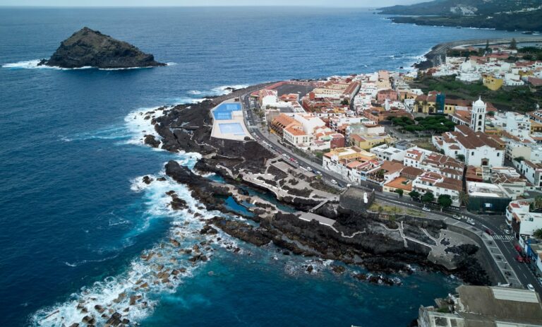 Garachico on the coast of Tenerife from above