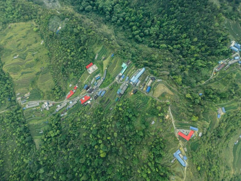 Ghandruk village and its terraces from above