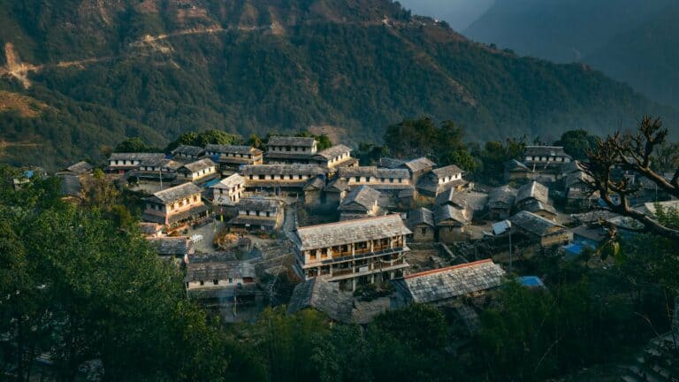 The stone houses of Ghandruk from above