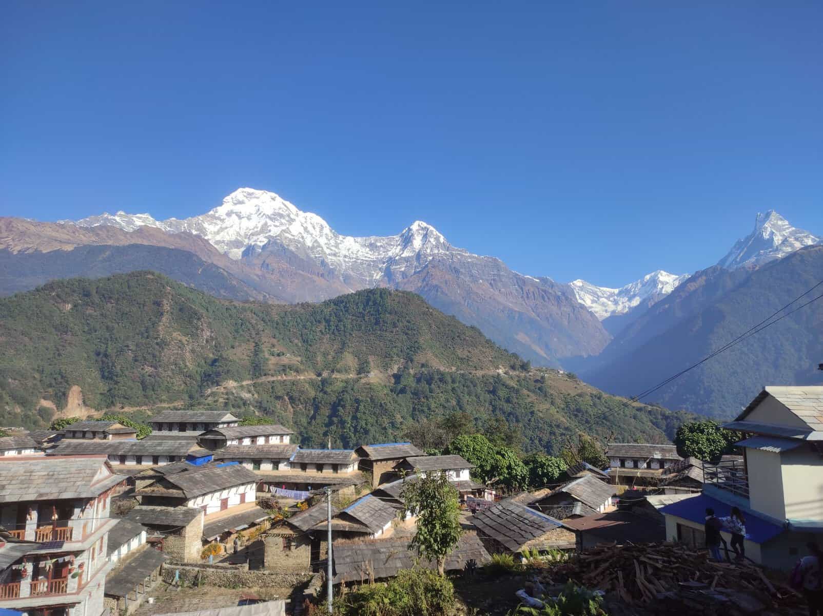 Ghandruk village beneath the Annapurna range, Nepal