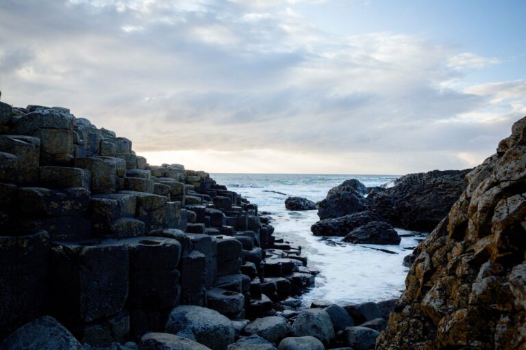 Waves breaking on the basalt columns of the Giant's Causeway