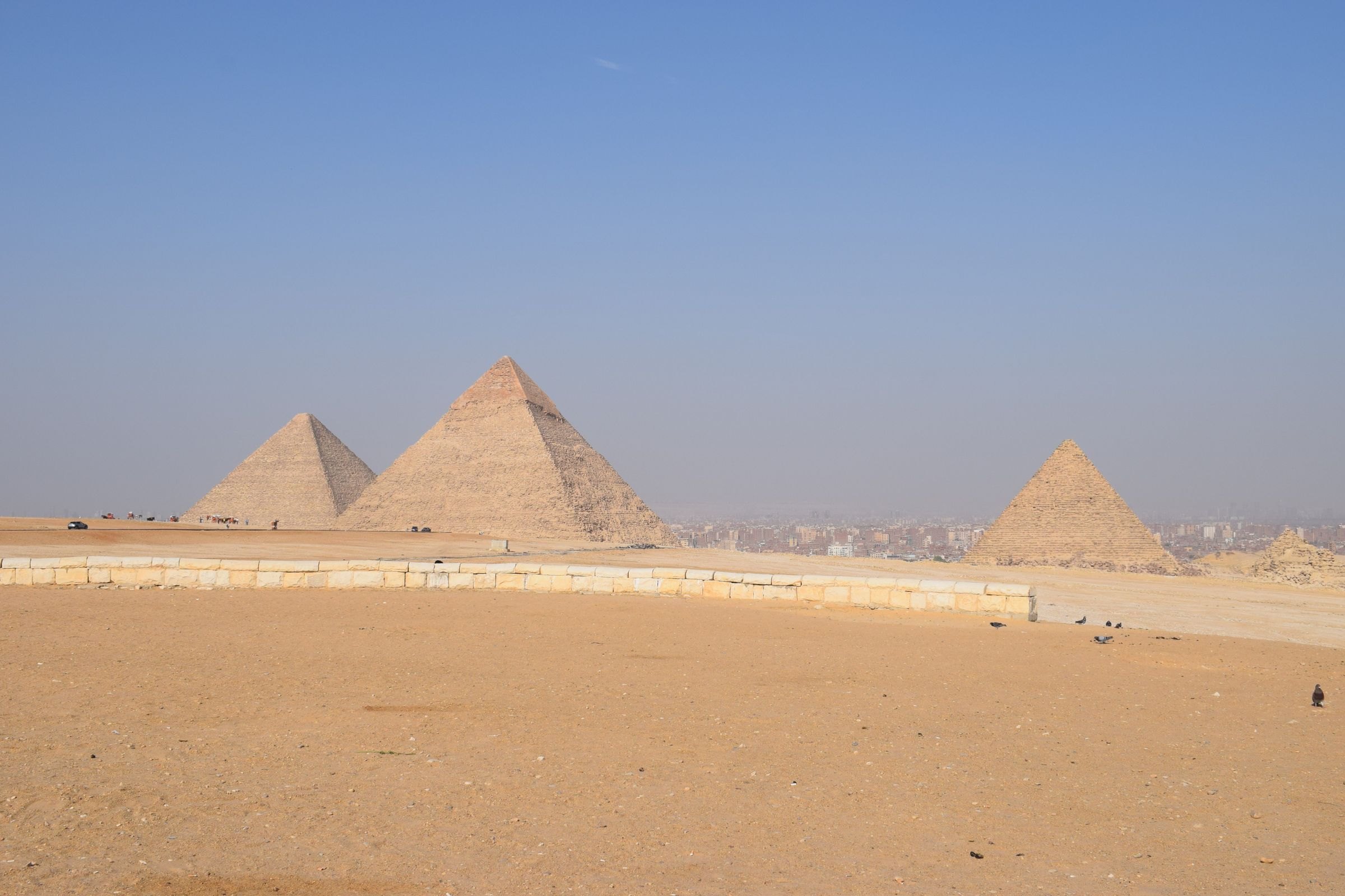 The Giza Pyramids under a clear sky