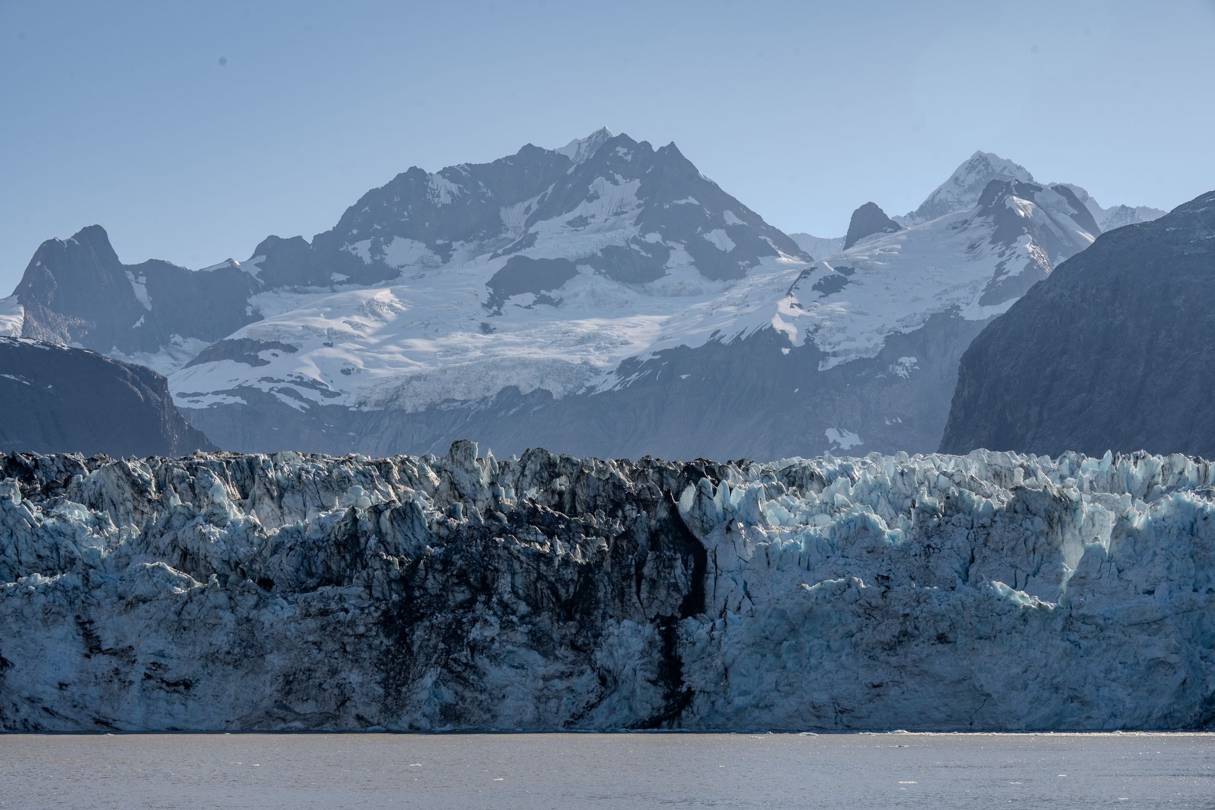 The ice face of a glacier in Glacier Bay