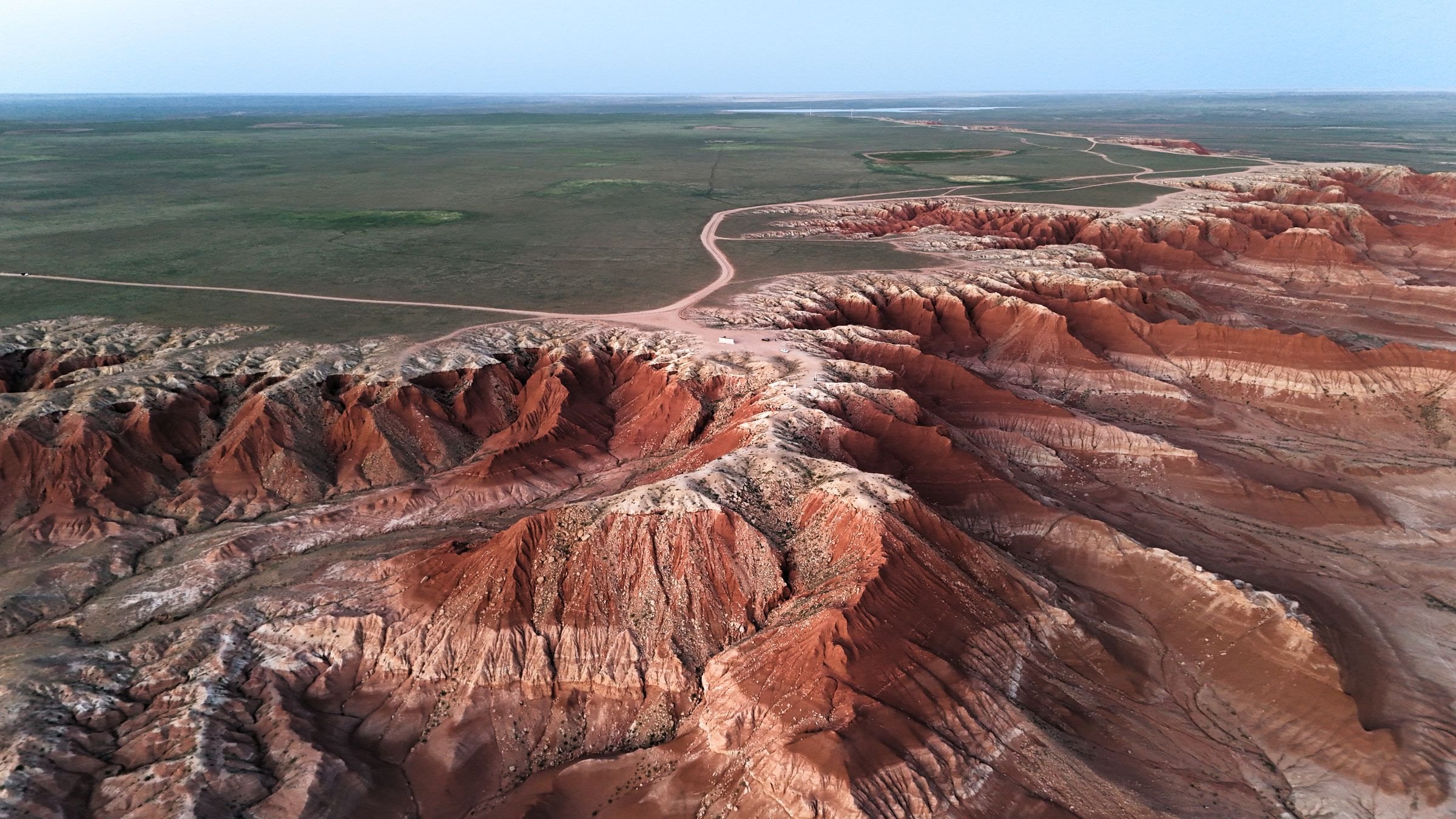 Red rock formations in the Gobi Desert