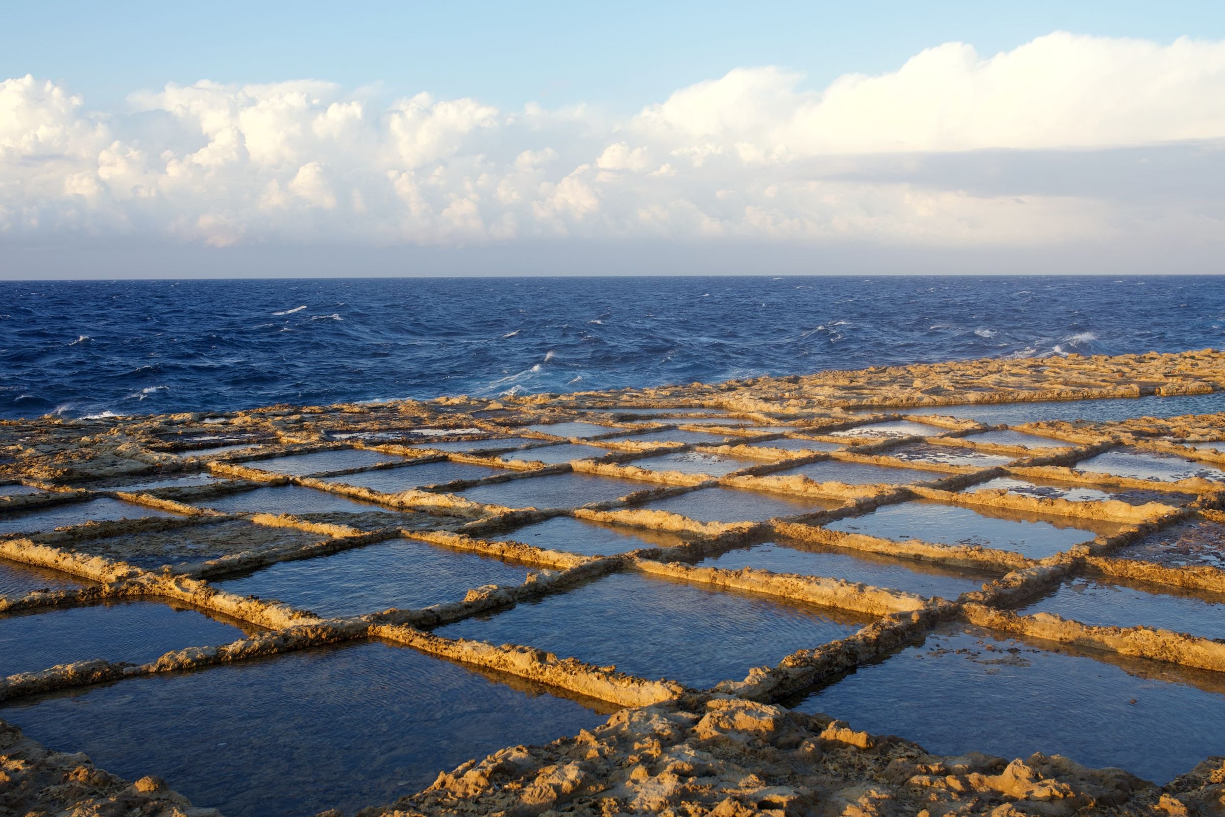 Salt pans on the Gozo coast