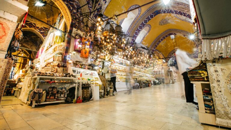 The colourful halls of the Grand Bazaar in Istanbul