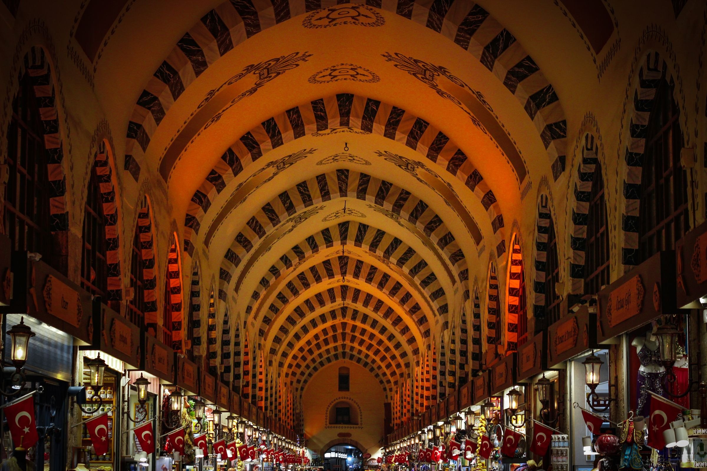 The arched halls of the Grand Bazaar in Istanbul