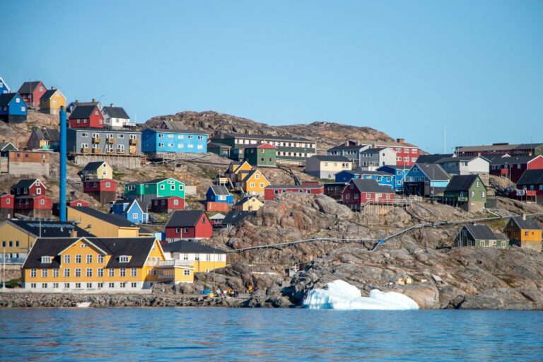 Colourful houses in a Greenland village