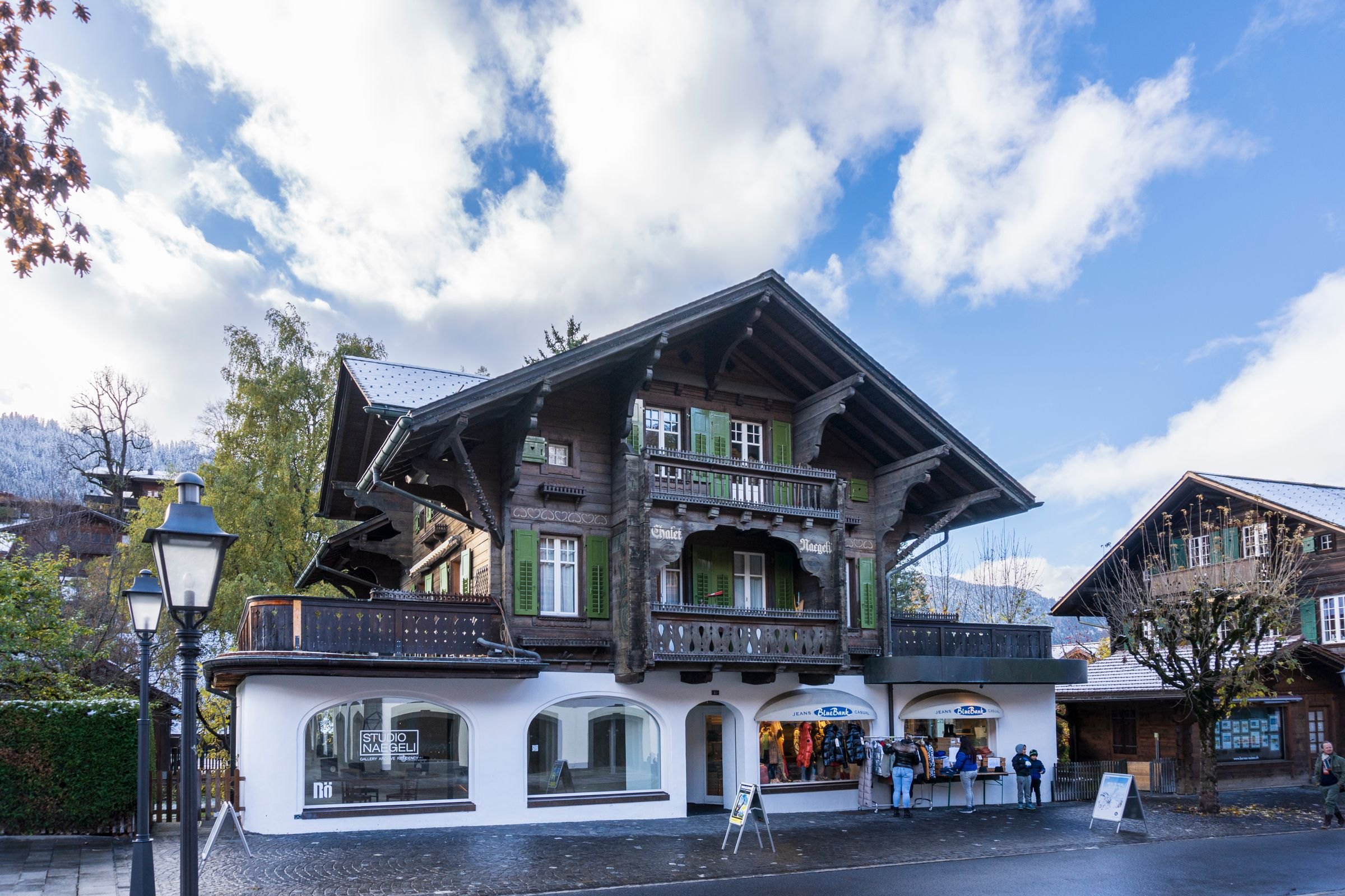 Chalets on the main street of Gstaad