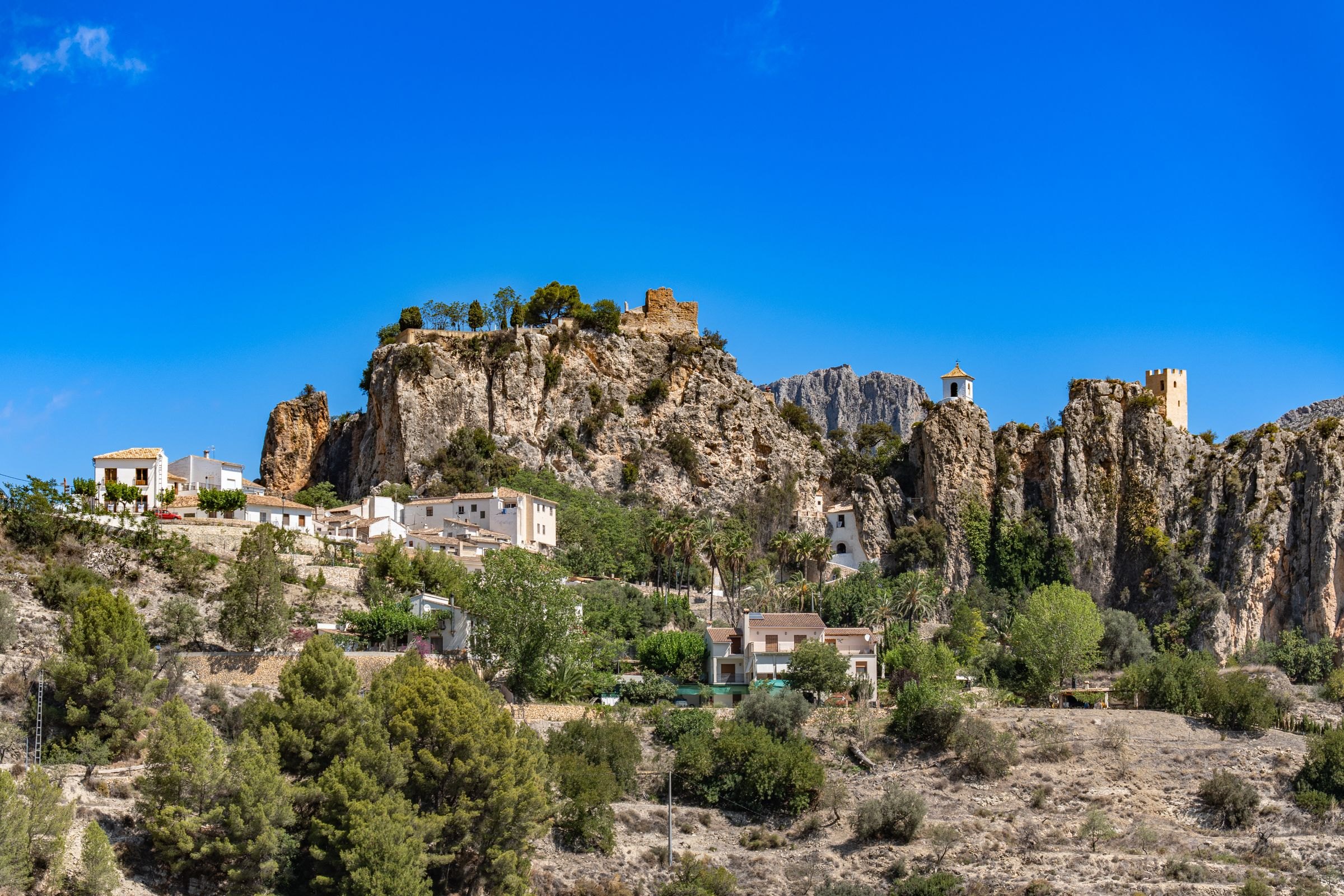 Guadalest castle on its rocky crag