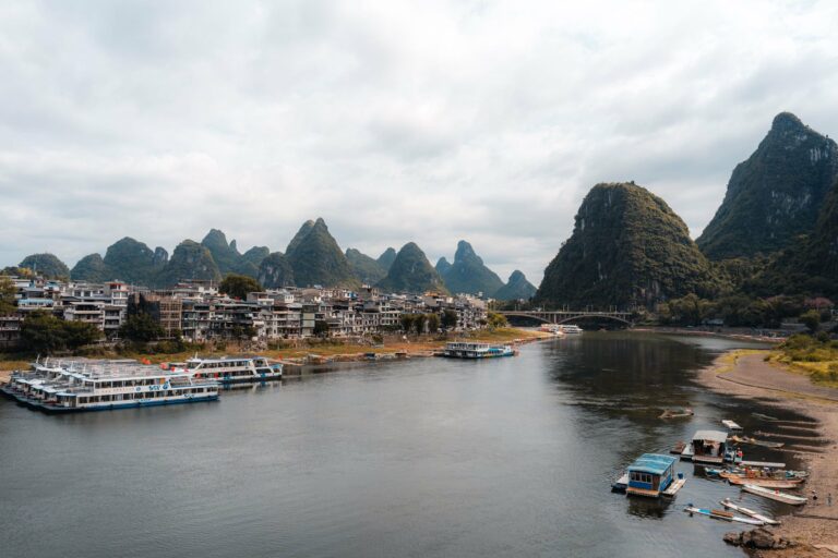 Karst mountains and the river near Guilin
