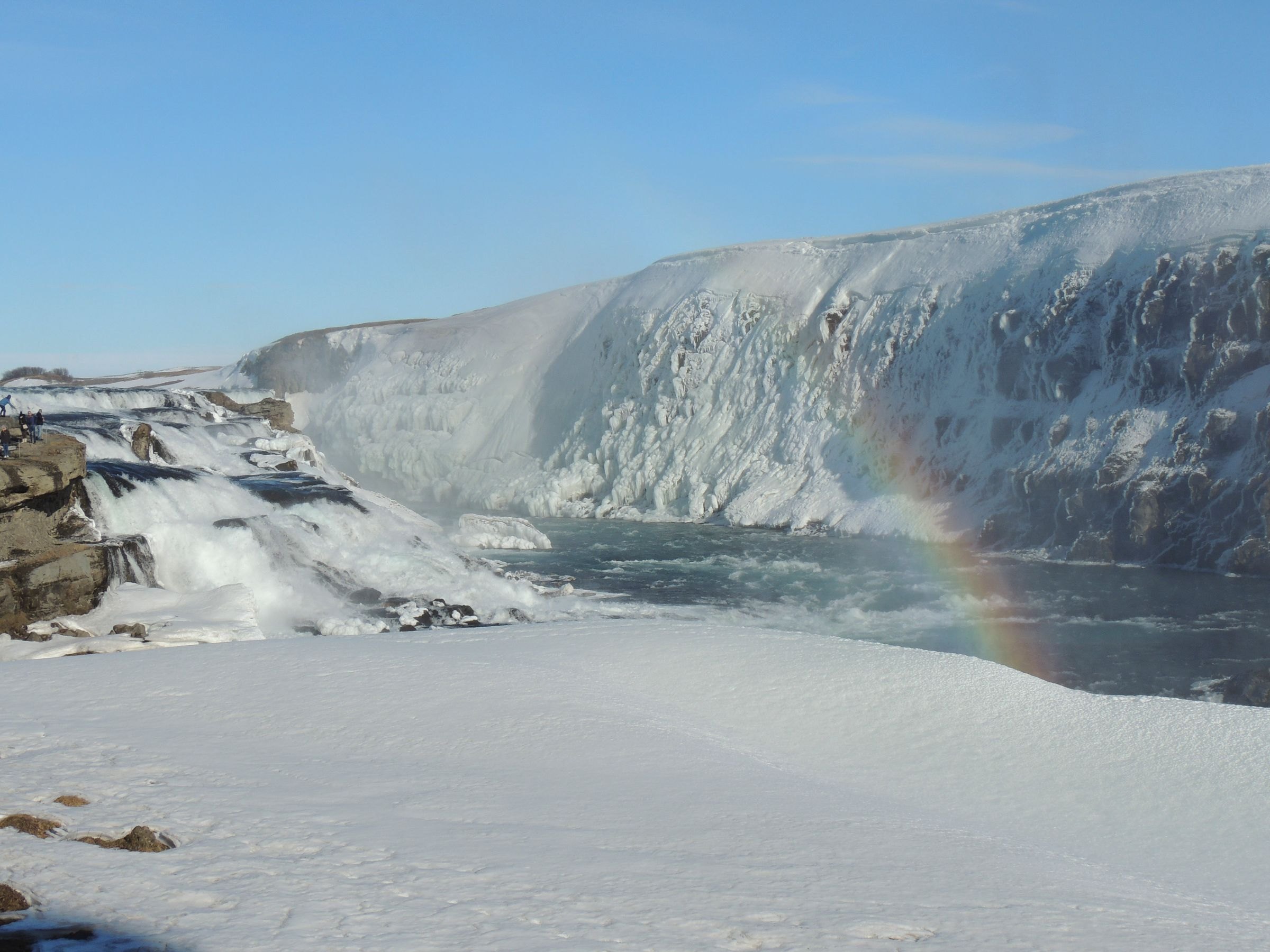 Gullfoss waterfall in snow