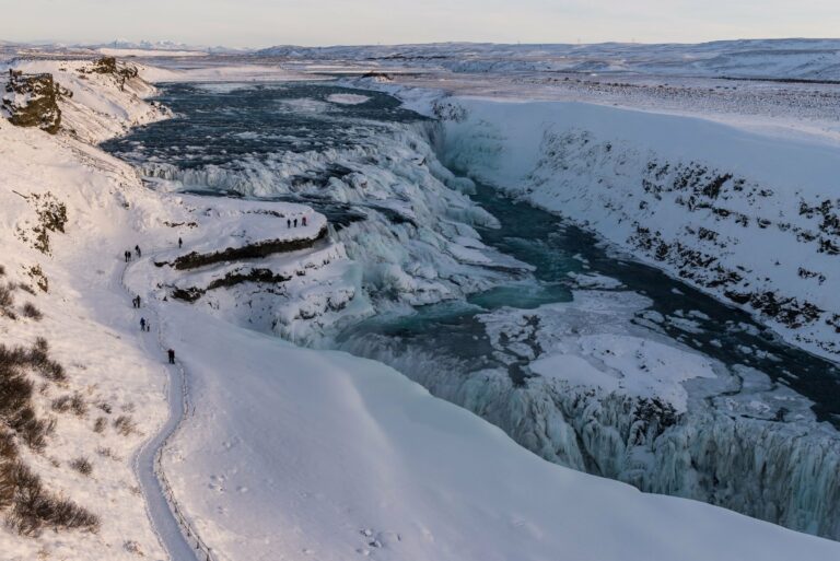 Gullfoss waterfall in winter
