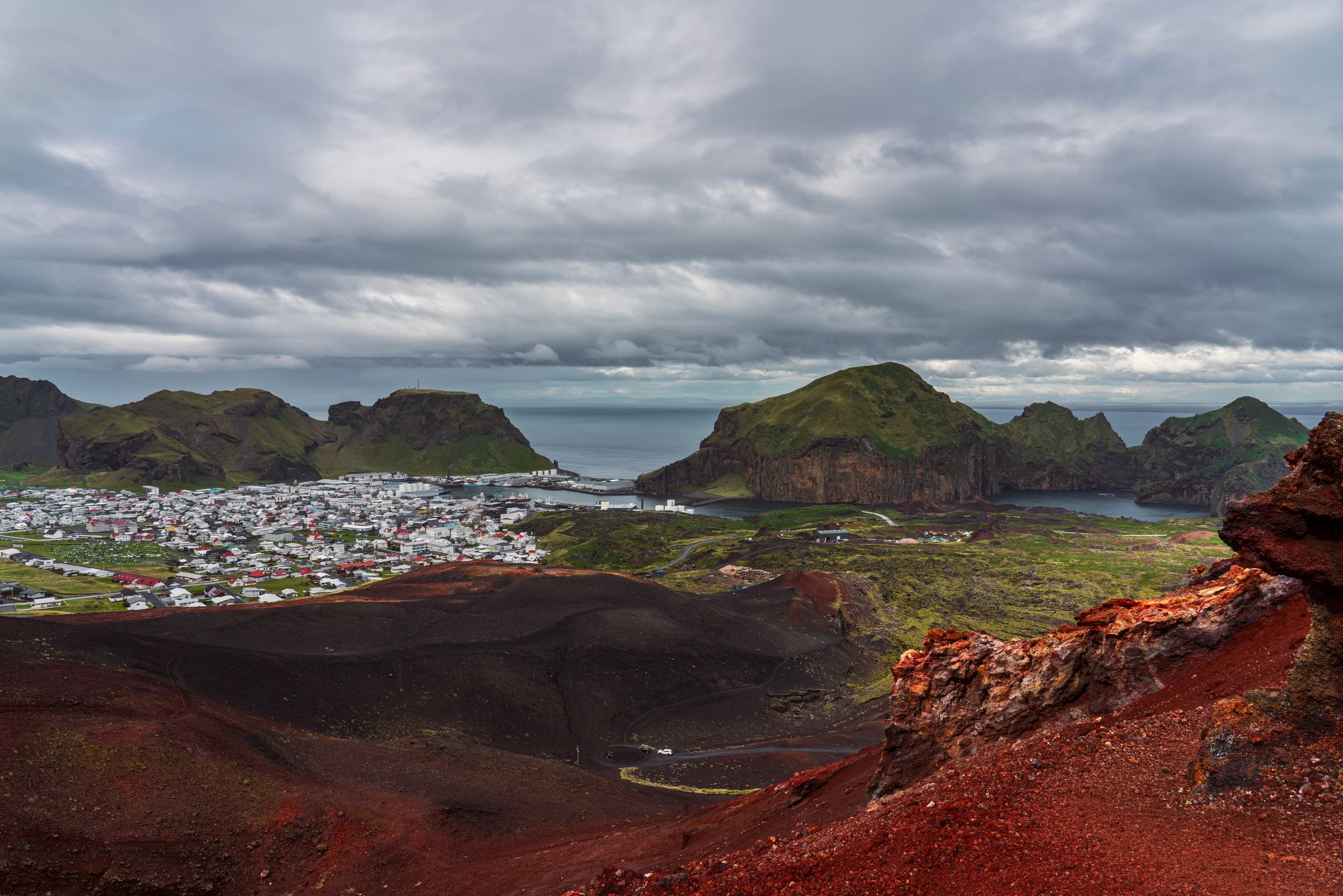 Heimaey's volcanic landscape in the Westman Islands
