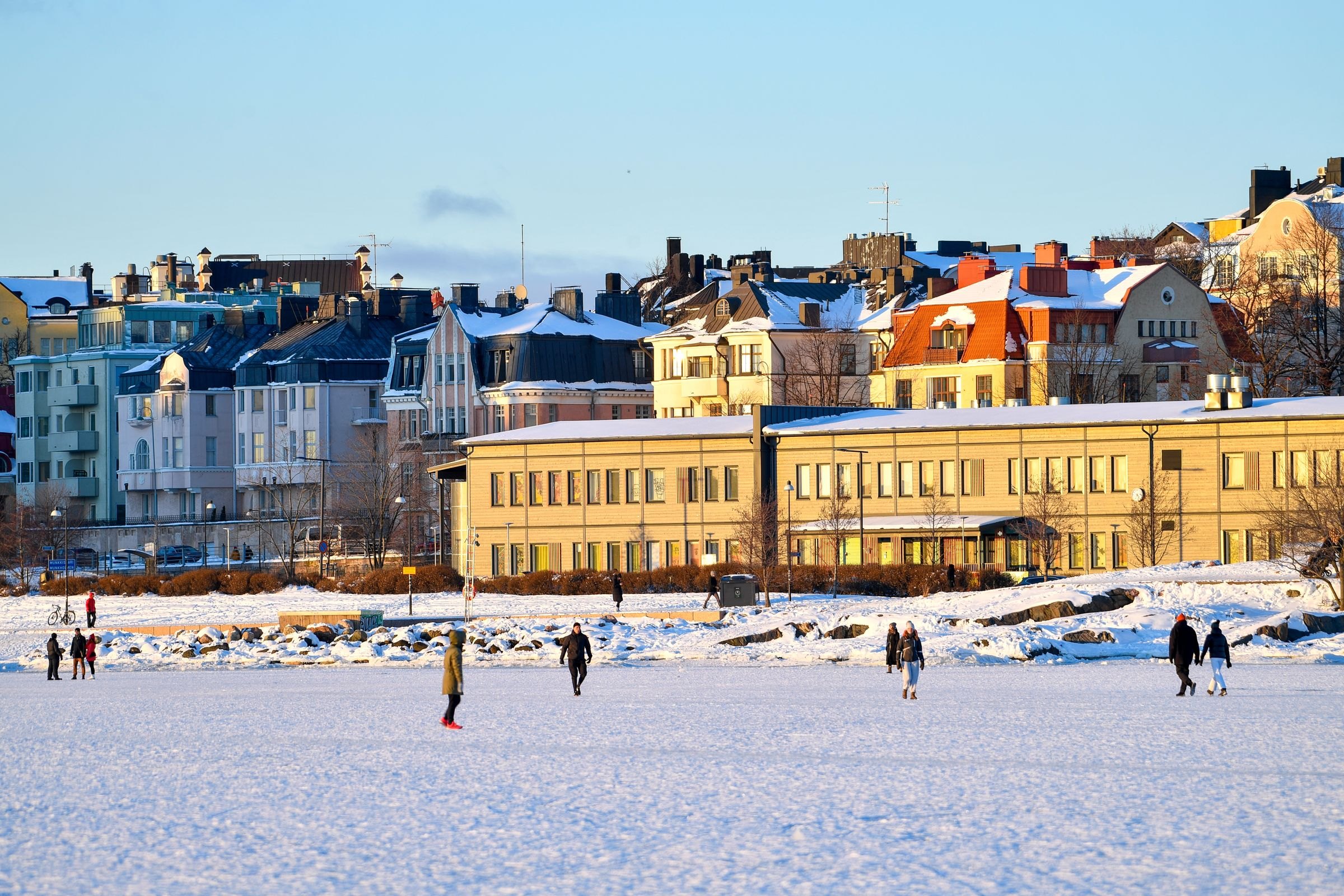 Helsinki's harbourfront in winter