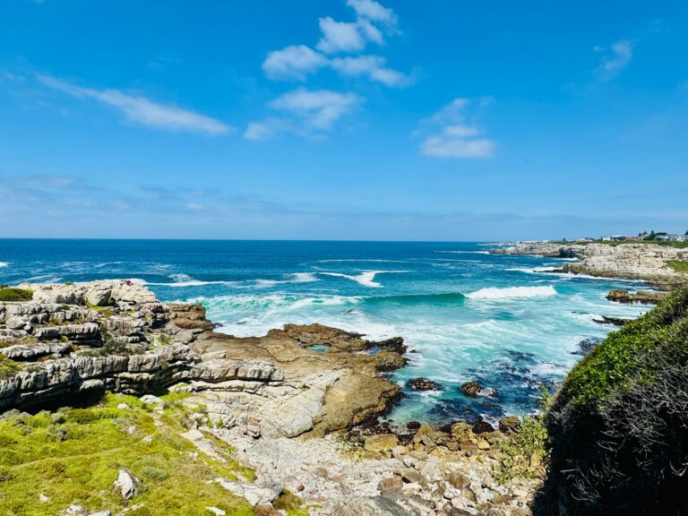 The rocky coastline at Hermanus