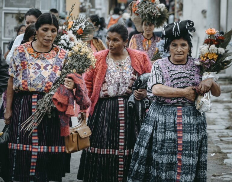 Women in traditional dress in the Guatemalan highlands