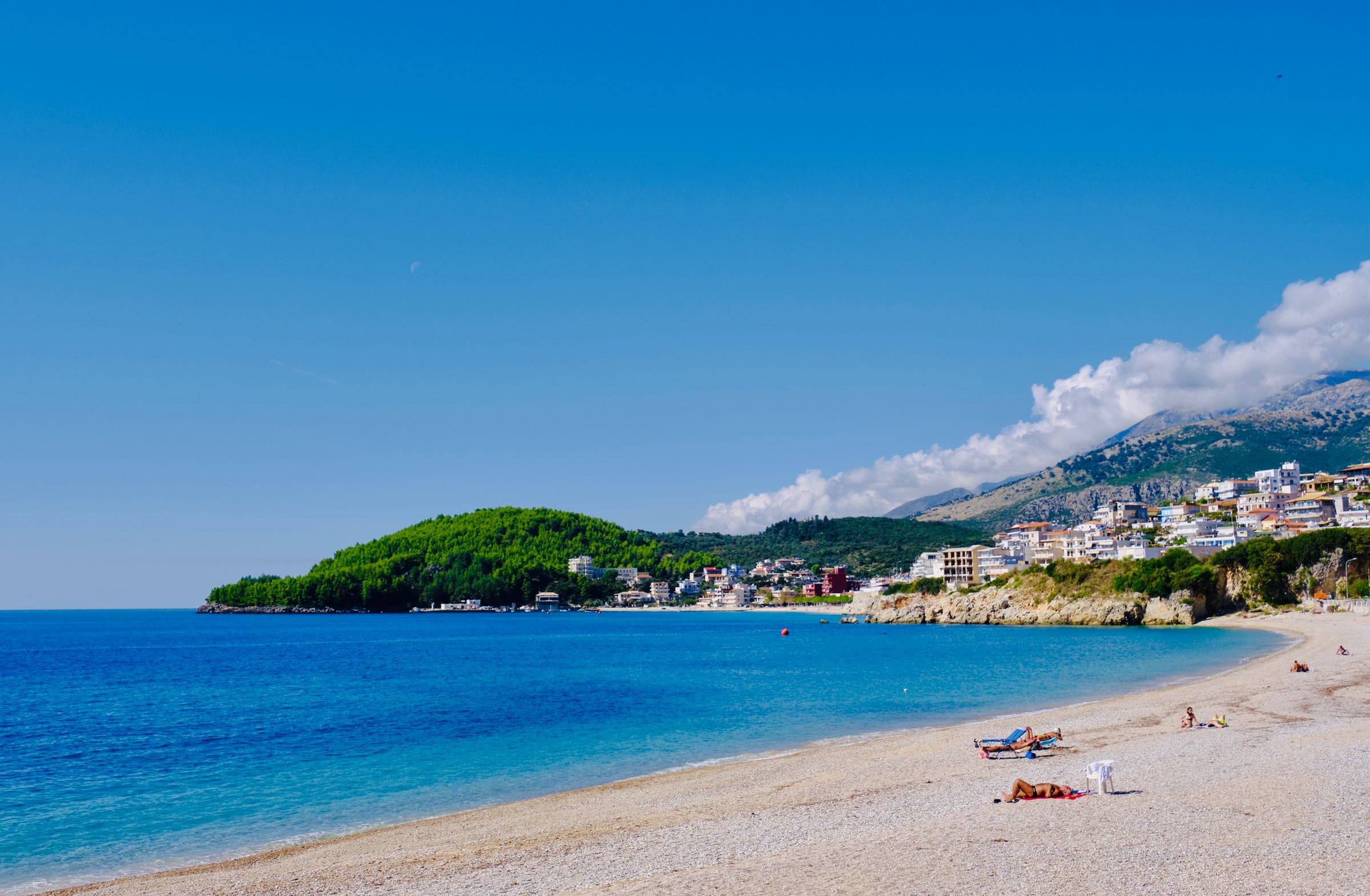 The beach at Himarë on the Albanian Riviera