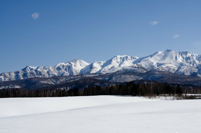Snow-capped mountains in Hokkaido