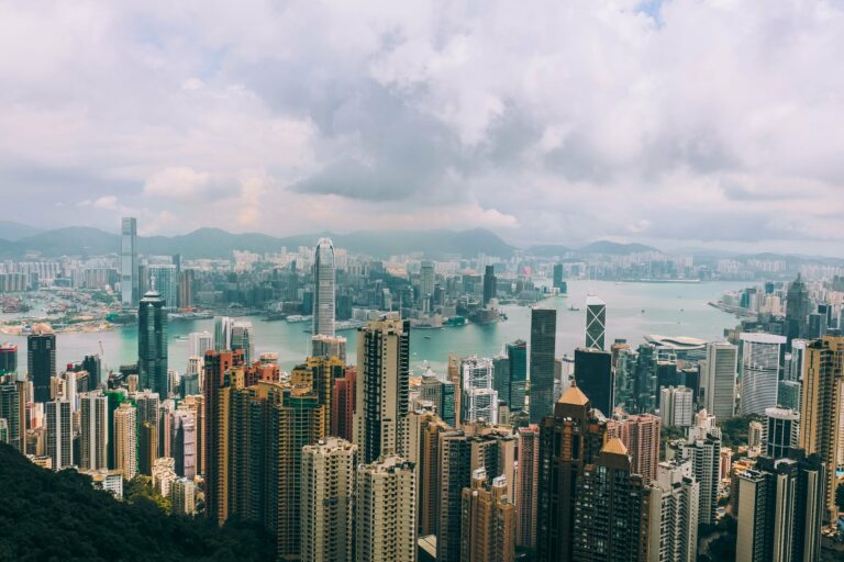 The Hong Kong skyline and Victoria Harbour