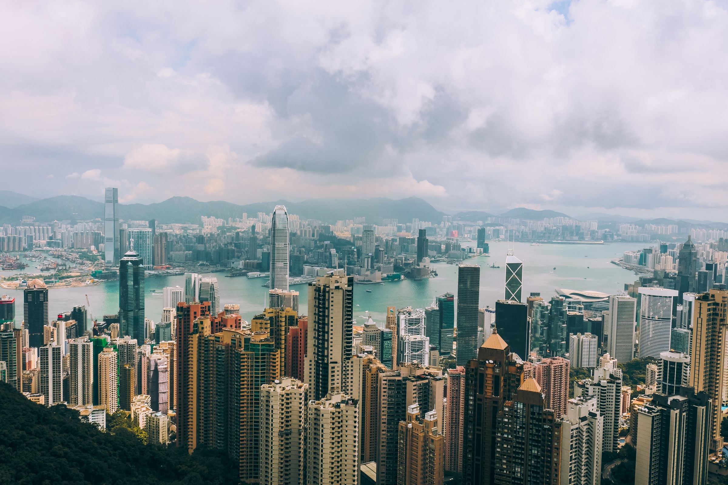 The Hong Kong skyline and Victoria Harbour