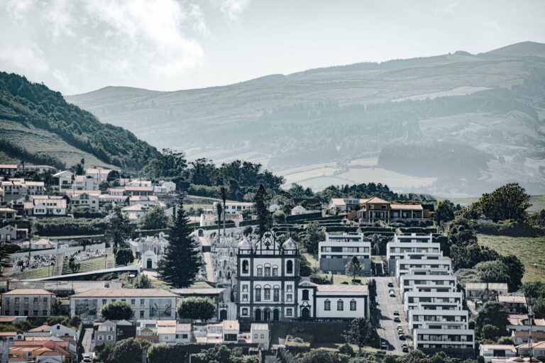 The town of Horta on Faial, Azores