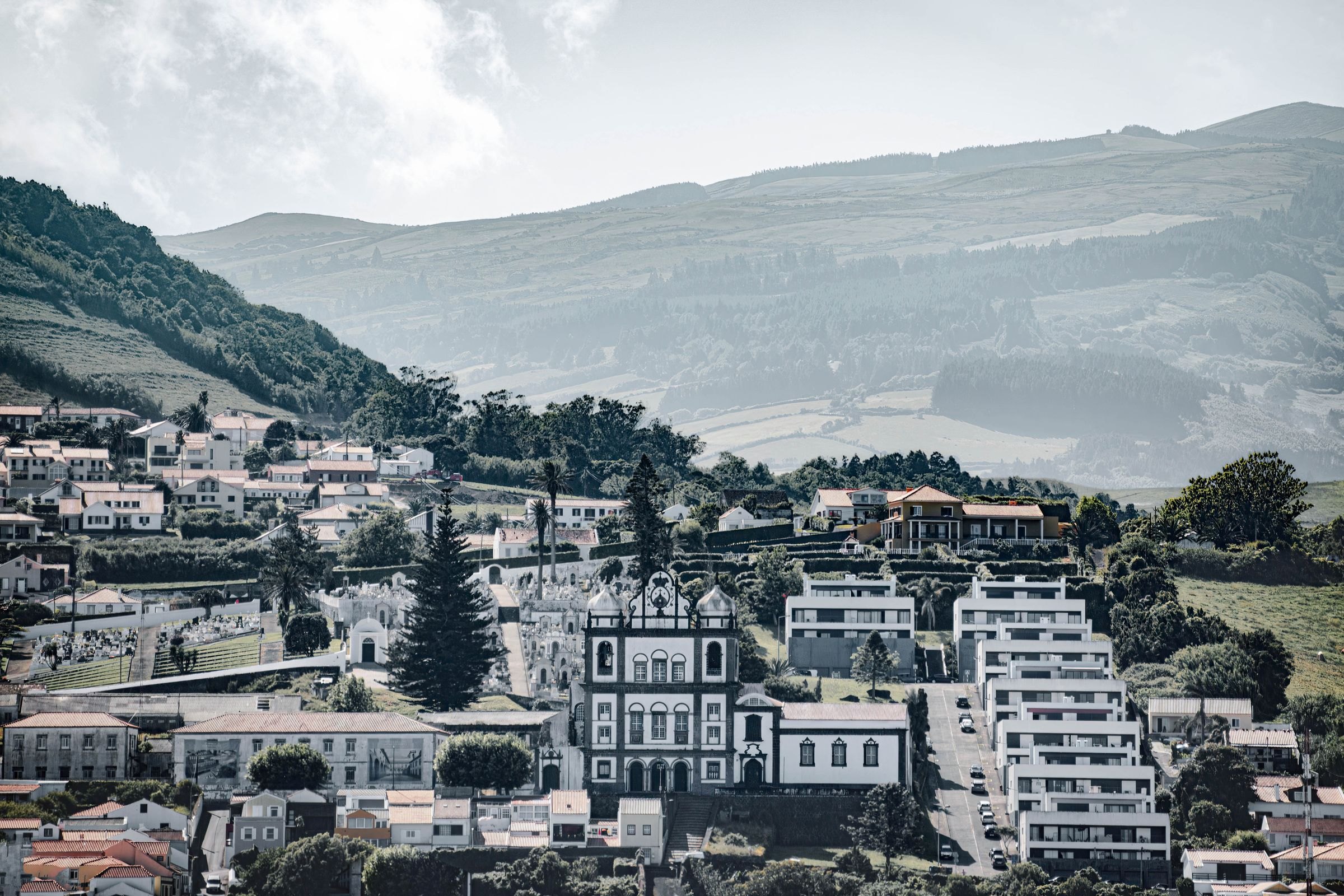 The town of Horta on Faial, Azores