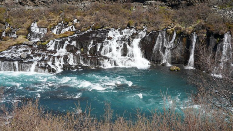 The Hraunfossar falls
