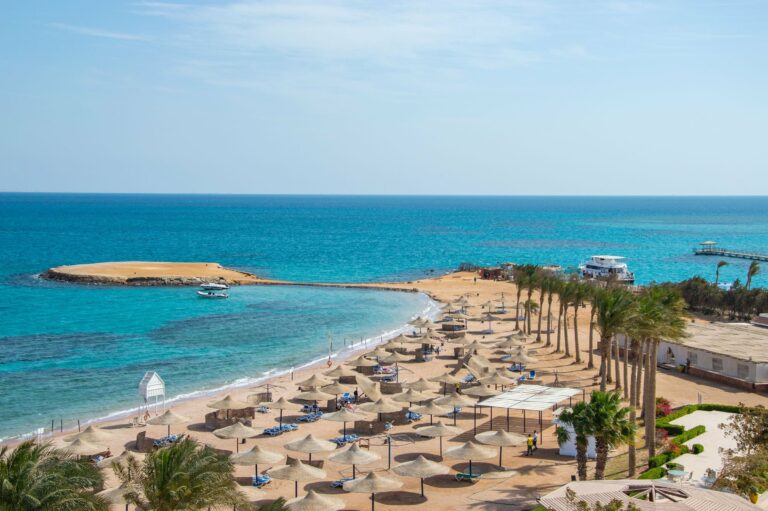A beach on the Red Sea coast at Hurghada
