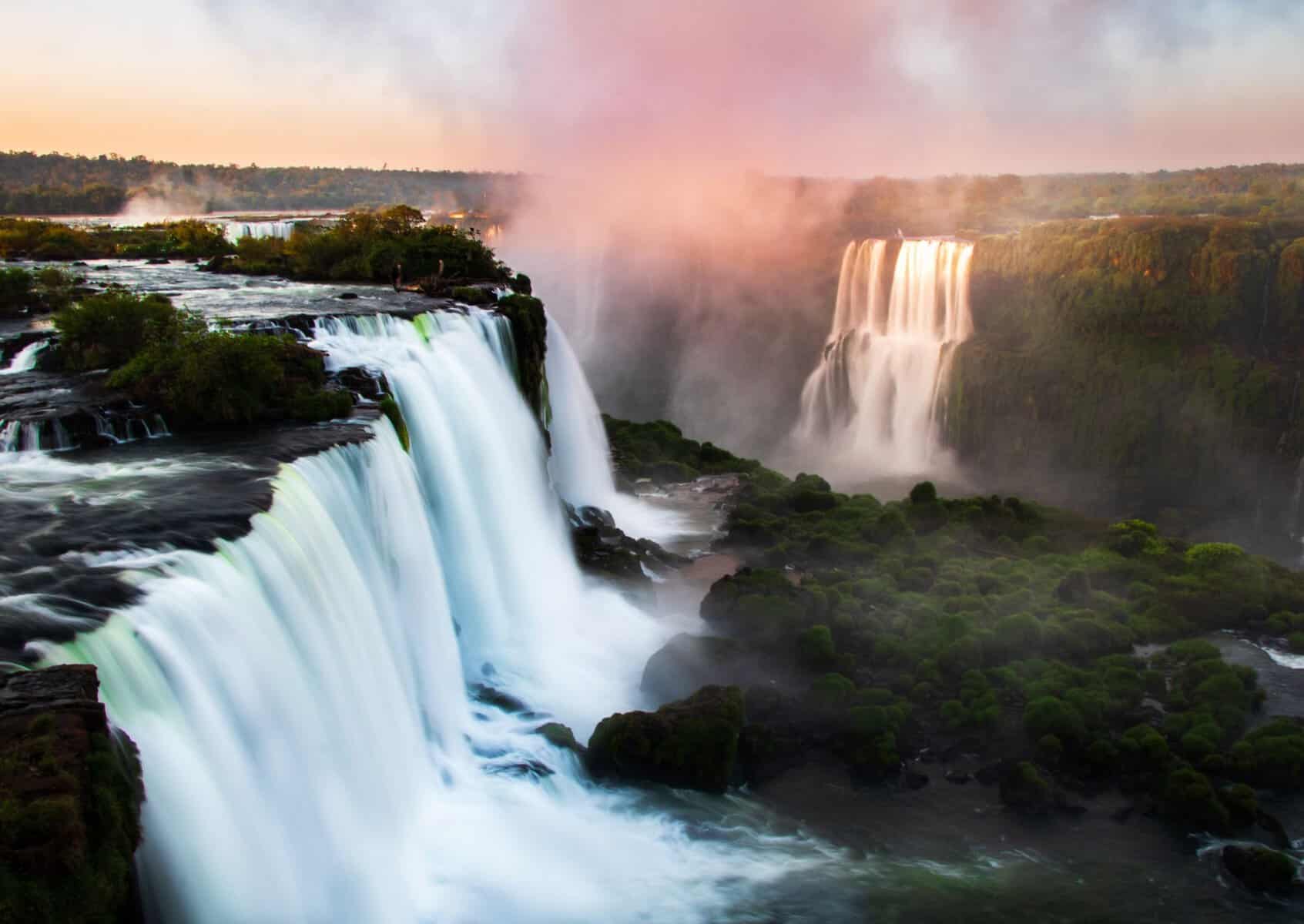 Iguazú Falls in the morning mist