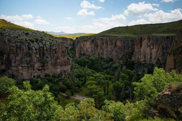 The green Ihlara Canyon in Cappadocia