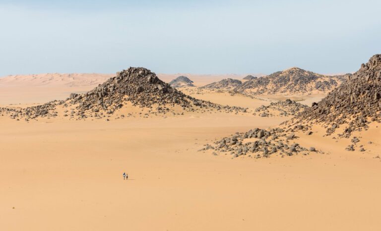 Rocky outcrops in the desert of Illizi, Algeria