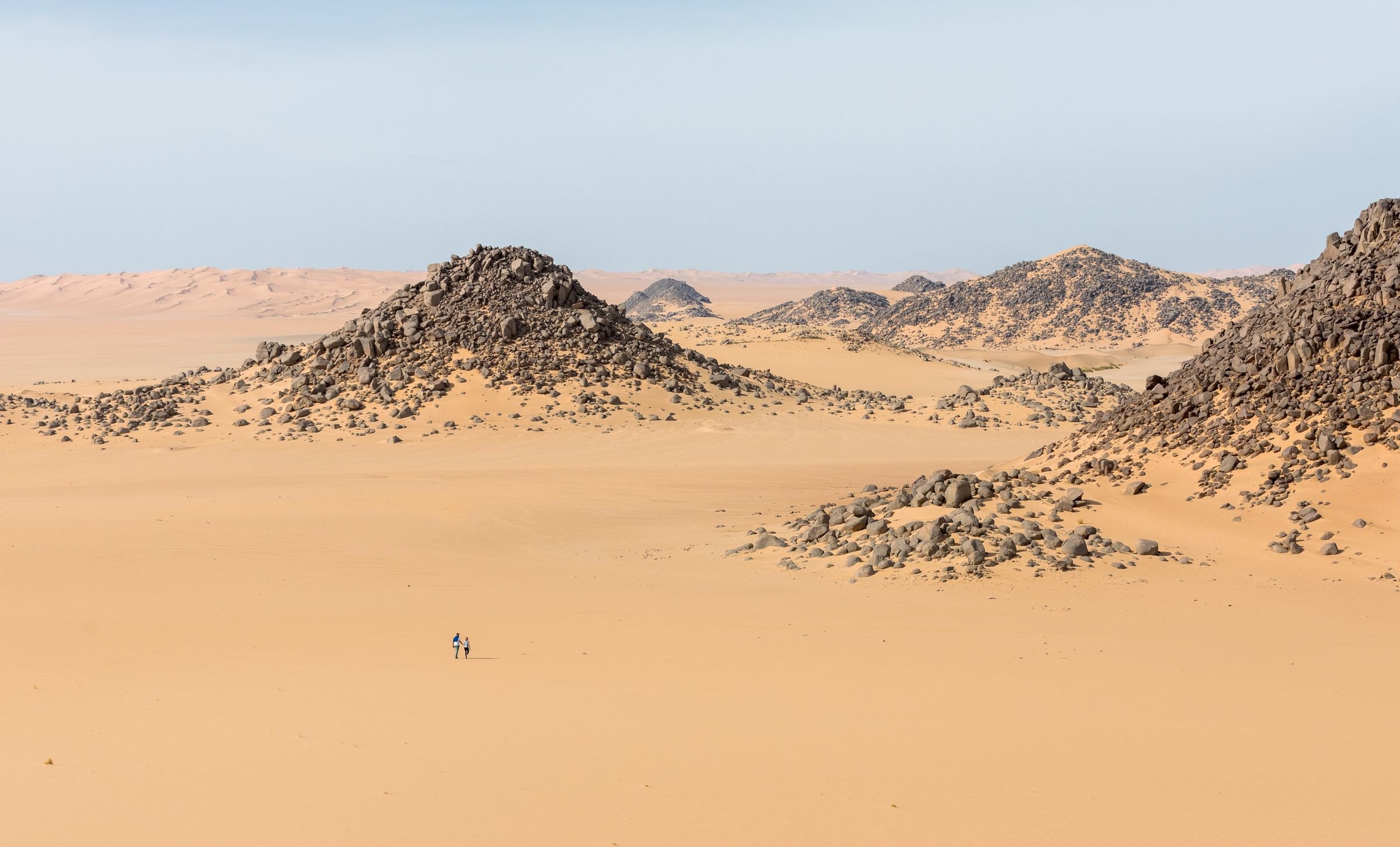 Rocky outcrops in the desert of Illizi, Algeria