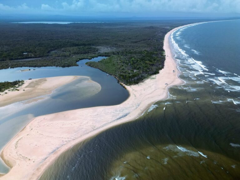 A river mouth and beach on the Indian Ocean coast