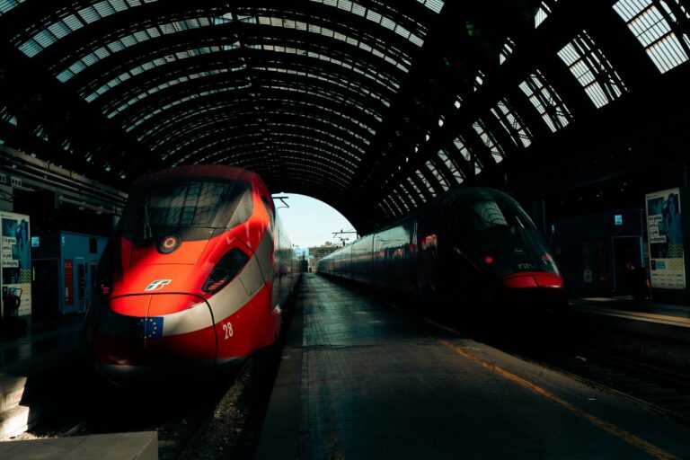 High-speed trains at Milan Central Station