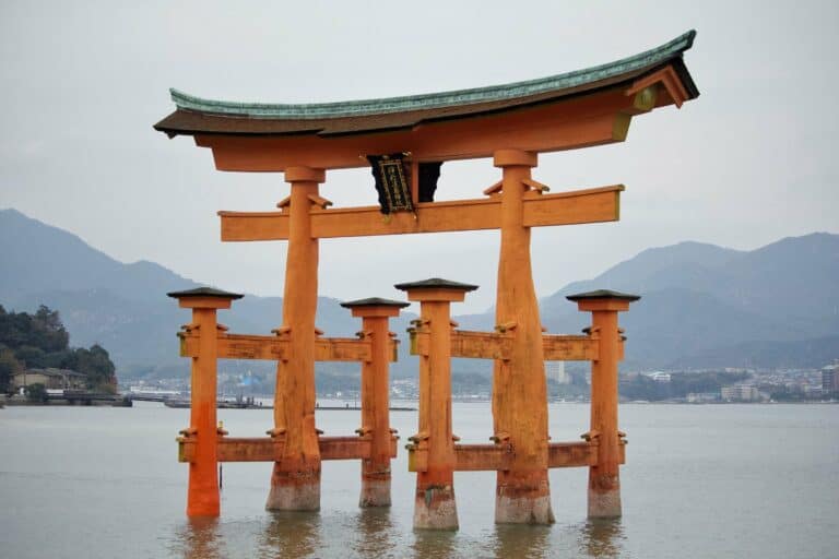The floating torii gate of Itsukushima Shrine on Miyajima, Japan
