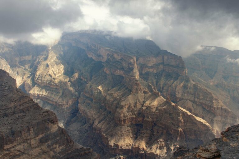 The rugged canyons of Jabal Shams, Oman