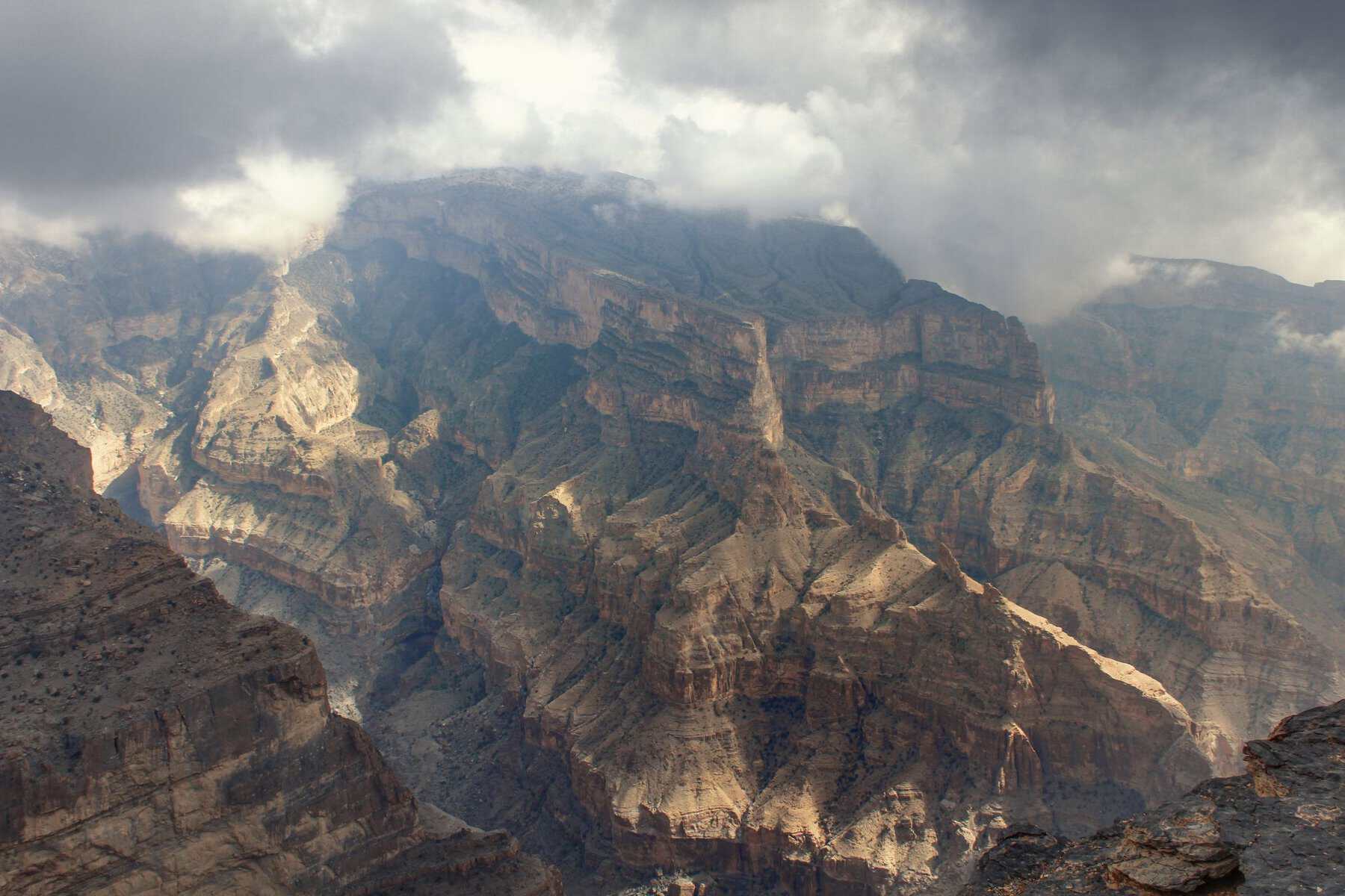 The rugged canyons of Jabal Shams, Oman
