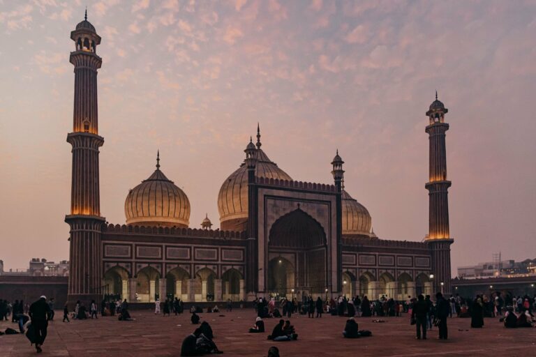 The Jama Masjid in Delhi at dusk