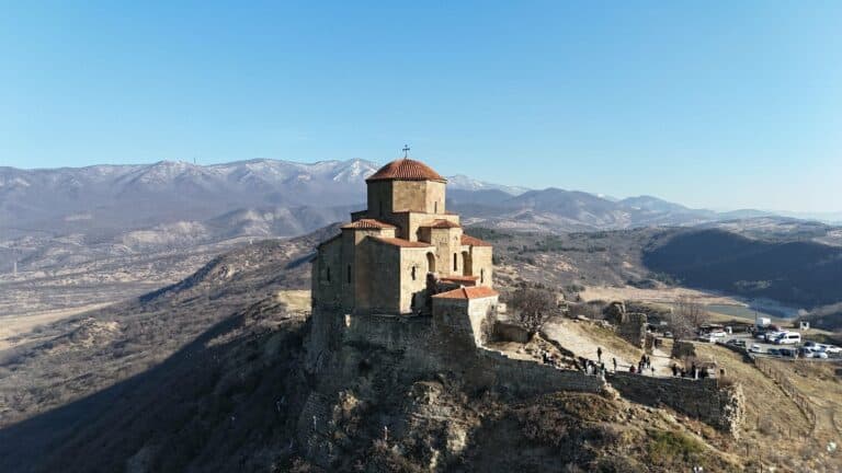 Jvari Monastery on its hilltop above Mtskheta, Georgia