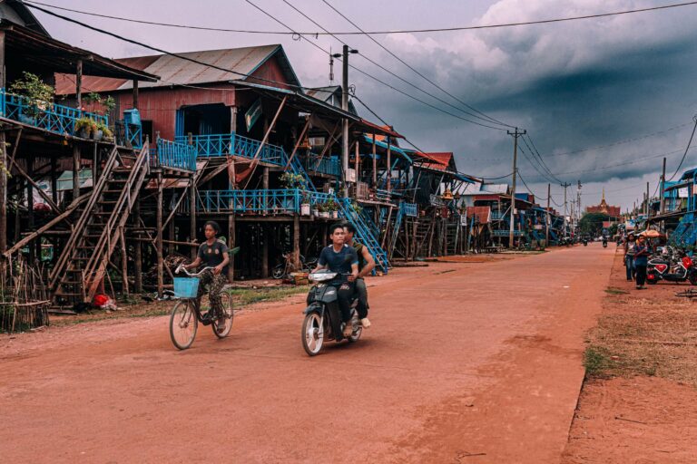 Bicycles in the stilt village of Kampong Phluk